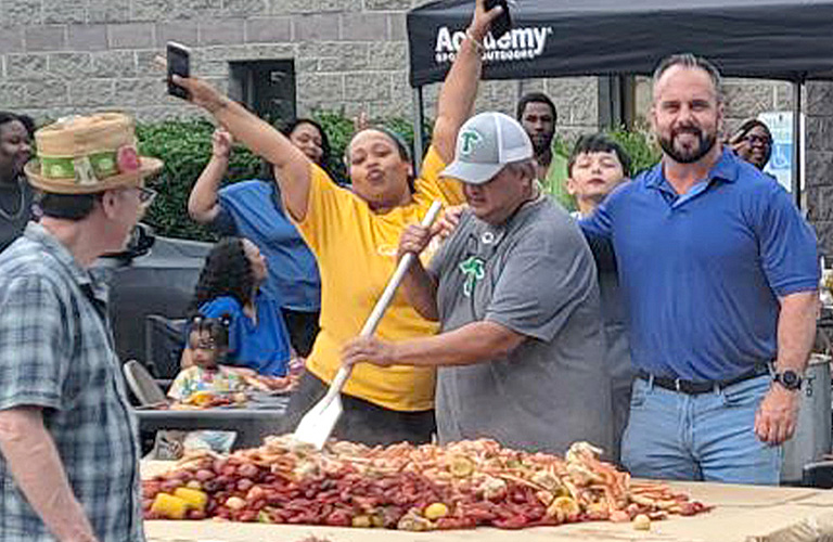 R-Dent employees enjoying the annual Crawfish Boil.