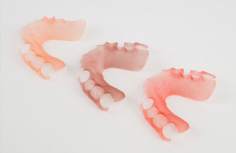 Carbon FP3D flexible partials in 3 different shades