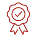 icon of medal with a check in the middle